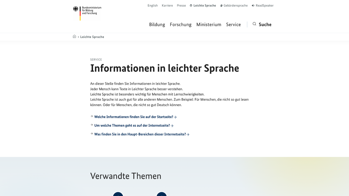 BMBF Barrierefreiheit