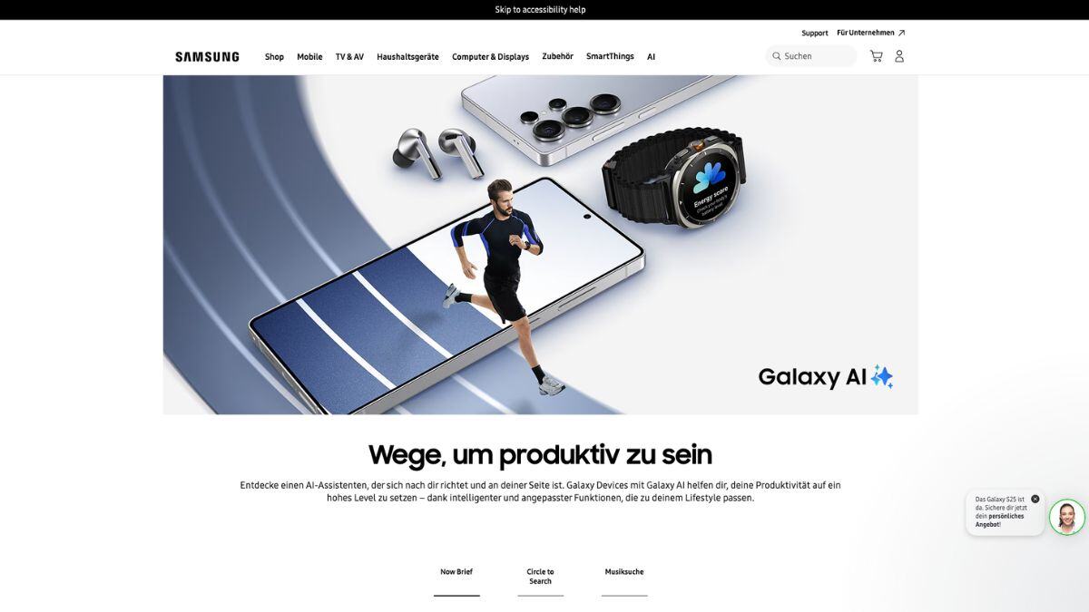 Barrierefreiheit Samsung Website